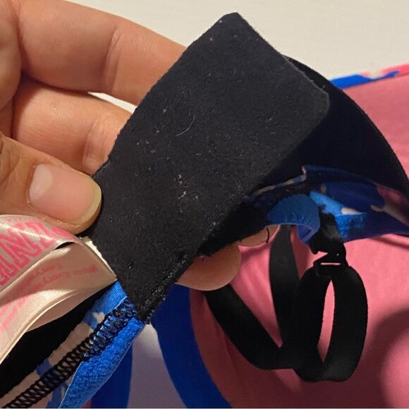 Victoria's Secret PINK wear everywhere Push up Bra blue tropical floral 32D - Picture 9 of 14